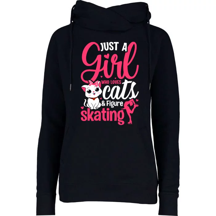 Just A Girl Who Loves Cats And Figure Skating Novelty Womens Funnel Neck Pullover Hood