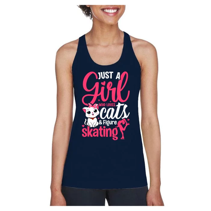 Just A Girl Who Loves Cats And Figure Skating Novelty Women's Racerback Tank