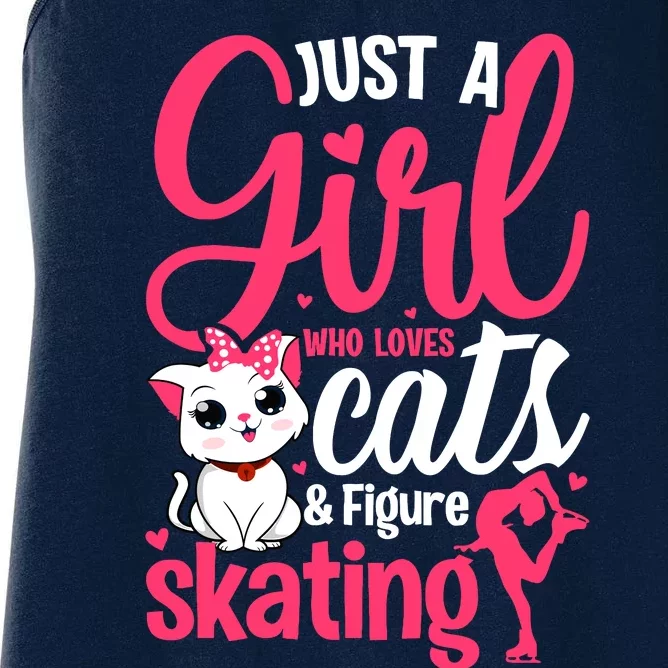 Just A Girl Who Loves Cats And Figure Skating Novelty Women's Racerback Tank