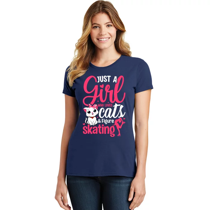 Just A Girl Who Loves Cats And Figure Skating Novelty Women's T-Shirt