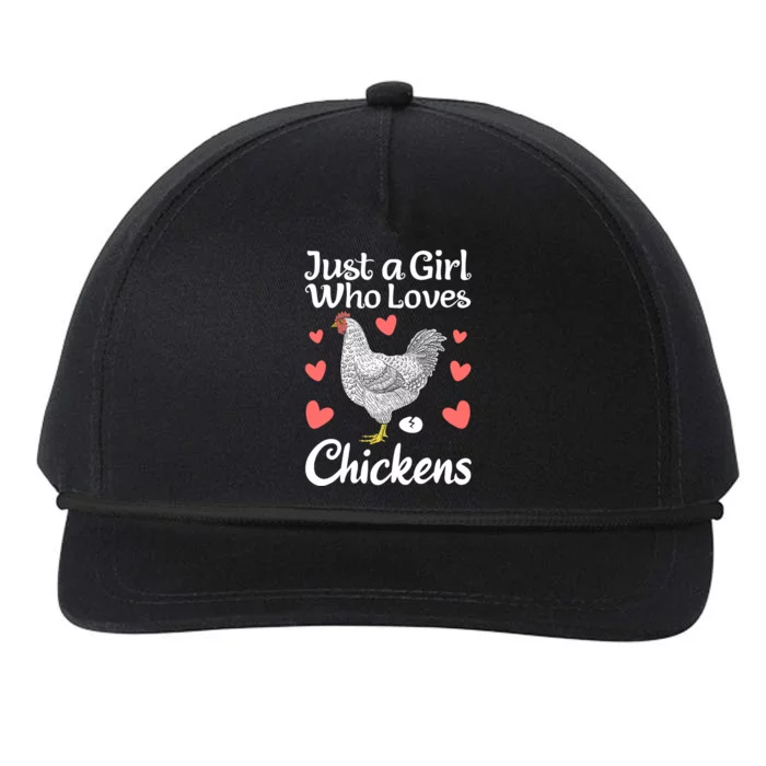 Just A Girl Who Loves Chicken Funny Chicken Farmer Gift Snapback Five-Panel Rope Hat