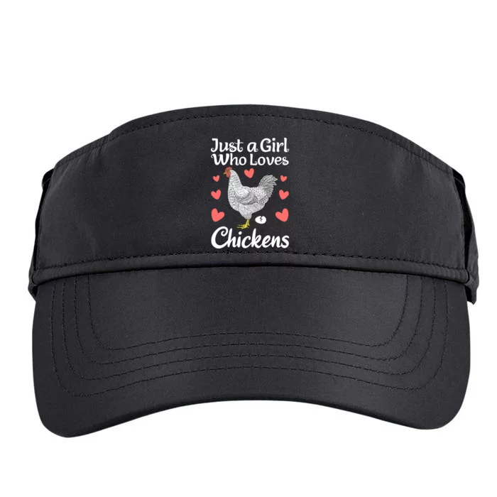 Just A Girl Who Loves Chicken Funny Chicken Farmer Gift Adult Drive Performance Visor