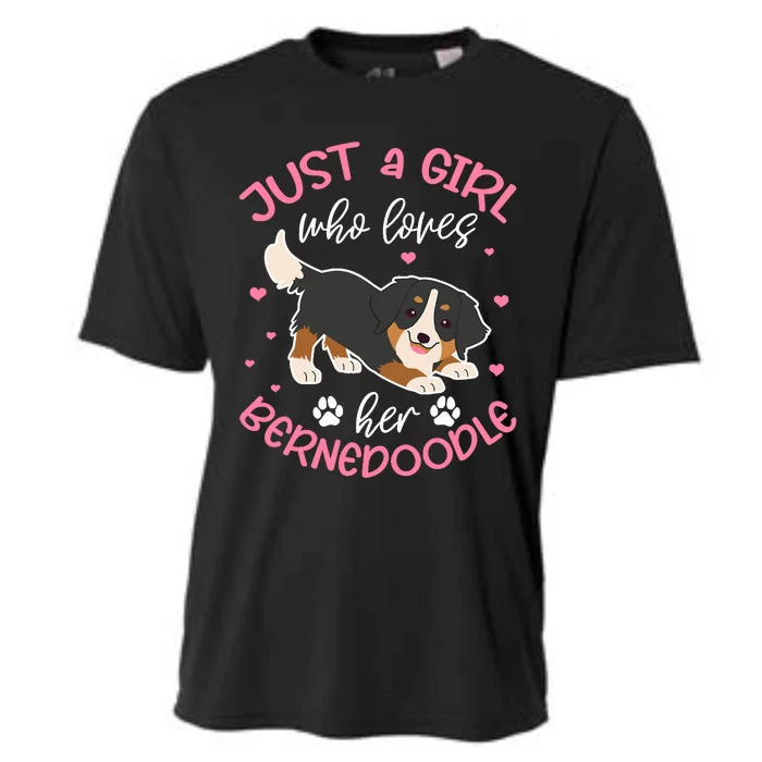 Just A Girl Who Loves Her Bernedoodle Dog Lover Kawaii Cooling Performance Crew T-Shirt