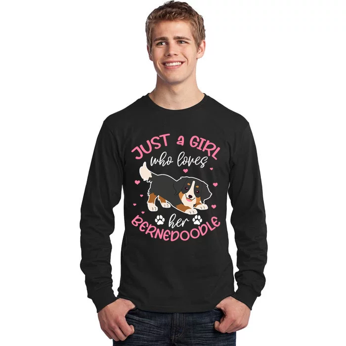 Just A Girl Who Loves Her Bernedoodle Dog Lover Kawaii Tall Long Sleeve T-Shirt