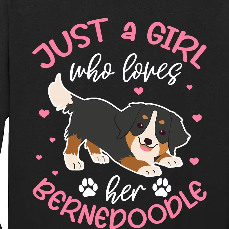 Just A Girl Who Loves Her Bernedoodle Dog Lover Kawaii Tall Long Sleeve T-Shirt