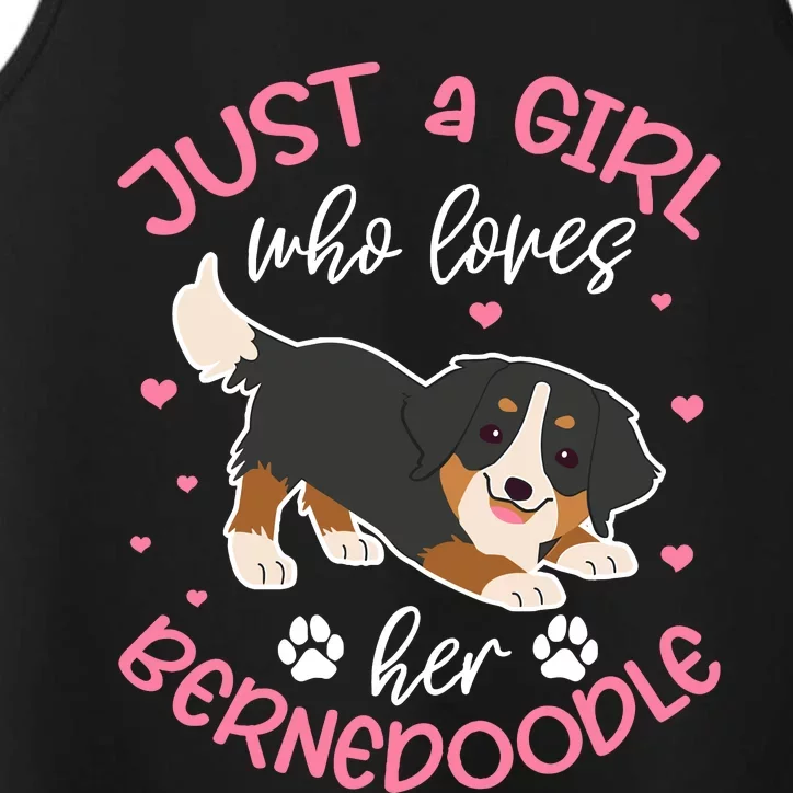 Just A Girl Who Loves Her Bernedoodle Dog Lover Kawaii Performance Tank