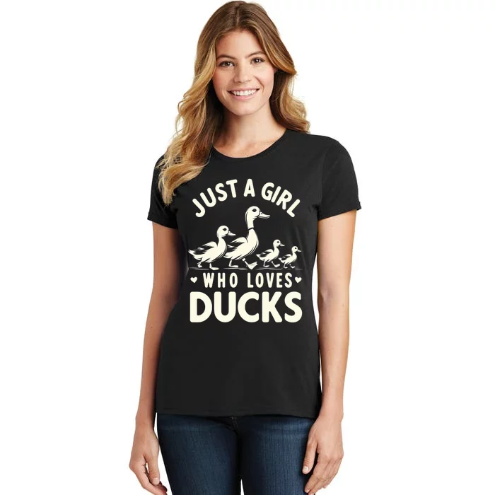 Just A Girl Who Loves Ducks Funny Duck Lover Women's T-Shirt