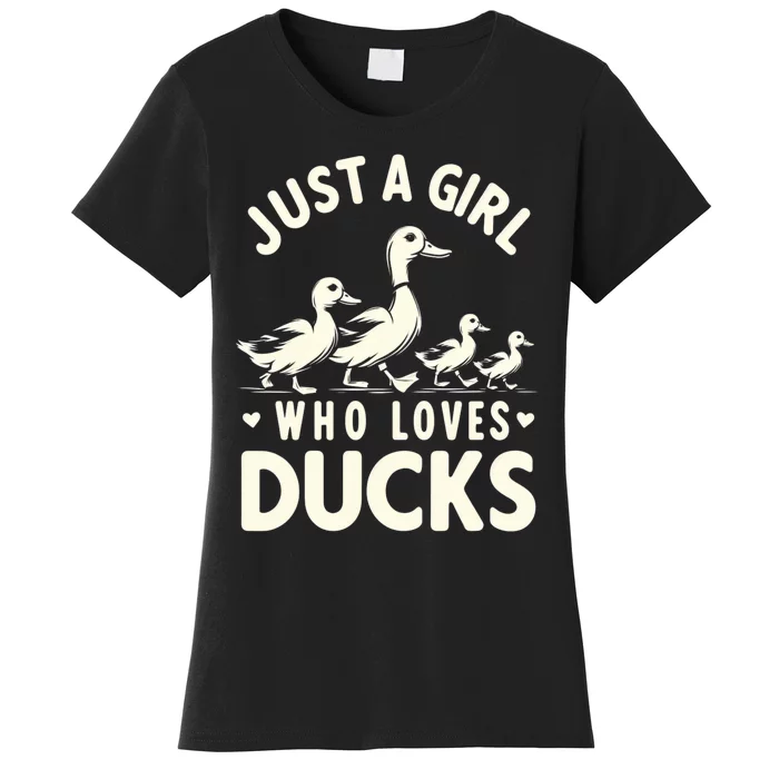 Just A Girl Who Loves Ducks Funny Duck Lover Women's T-Shirt