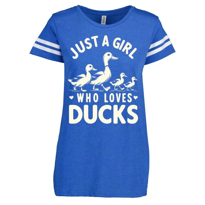 Just A Girl Who Loves Ducks Funny Duck Lover Enza Ladies Jersey Football T-Shirt