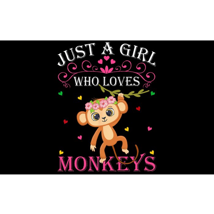 Just A Girl Who Loves Monkeys Cute Monkey Lover Kids Bumper Sticker