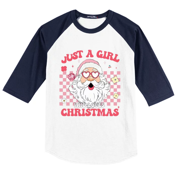 Just A Girl Who Loves Christmas Xmas Creative Baseball Sleeve Shirt