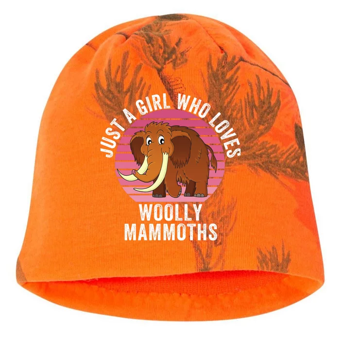 Just A Girl Who Loves Woolly Mammoths Extinct Animal Funny Woolly Mammoth Kati - Camo Knit Beanie