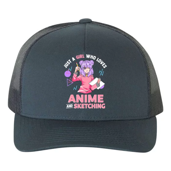 Just A Girl Who Loves Anime And Sketching Gift Yupoong Adult 5-Panel Trucker Hat