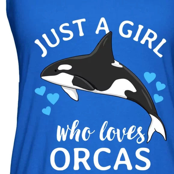 Just A Girl Who Loves Orcas Killer Whales Sea Ocean Cute Gift Ladies Essential Flowy Tank