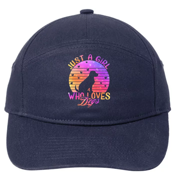 Just A Girl Who Loves Dogs 7-Panel Snapback Hat