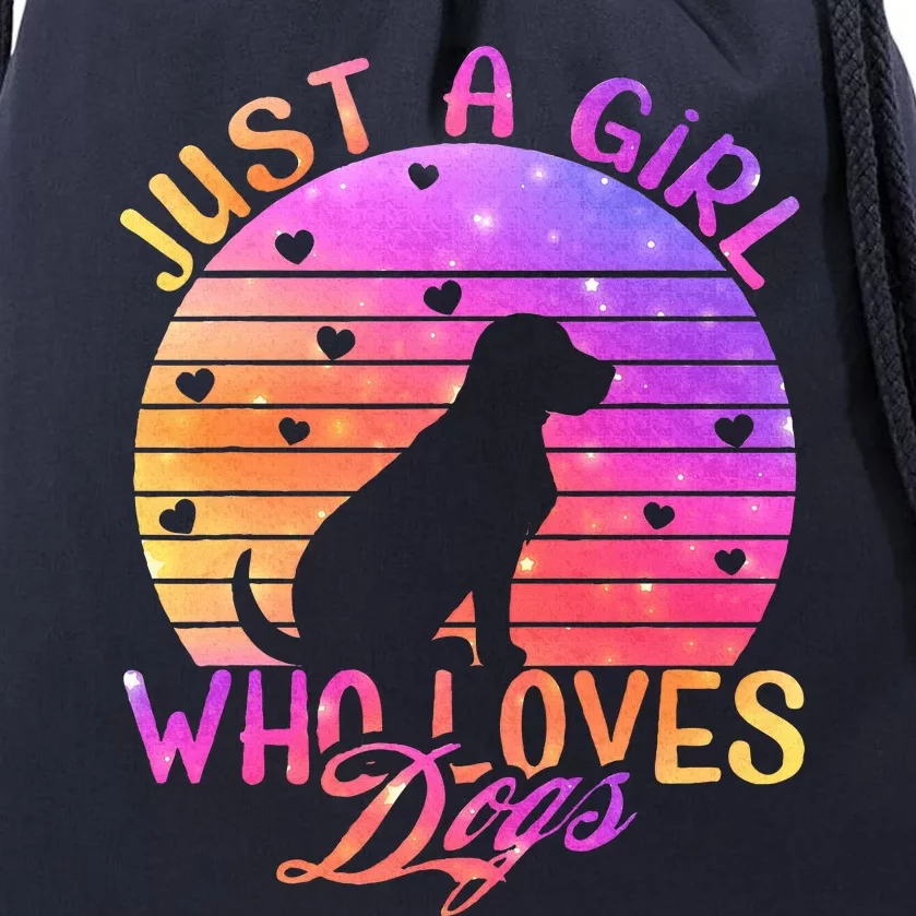 Just A Girl Who Loves Dogs Drawstring Bag