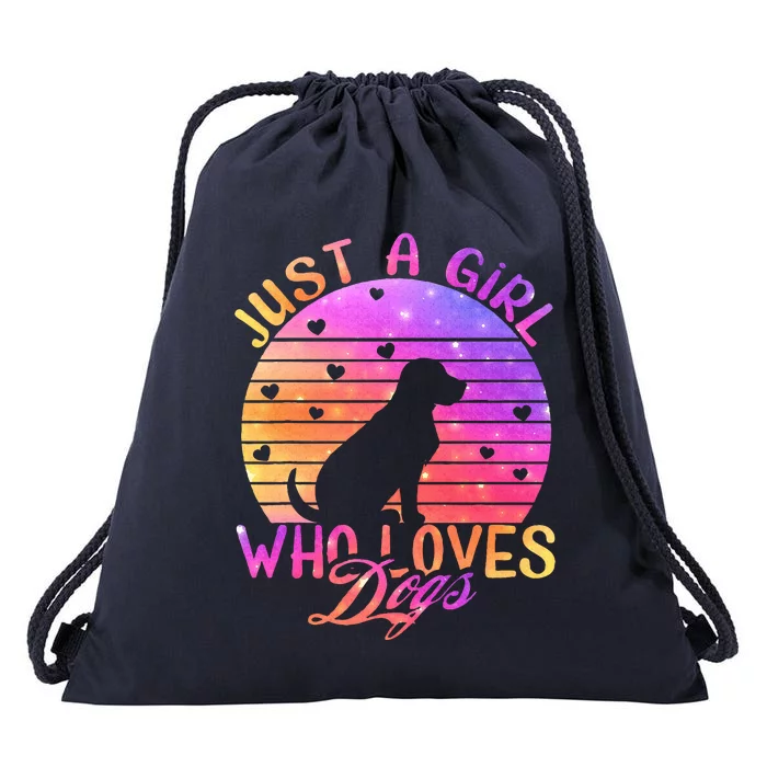 Just A Girl Who Loves Dogs Drawstring Bag