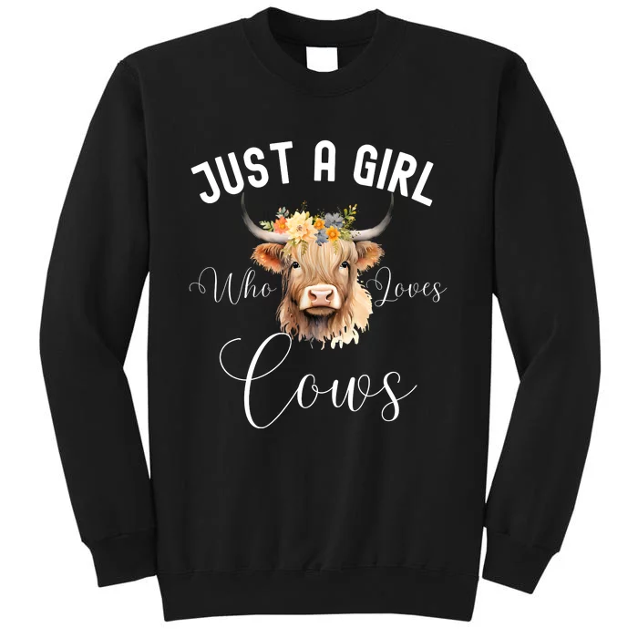 Just A Girl Who Loves Cows Funny Cute Cow For Girls Women Sweatshirt