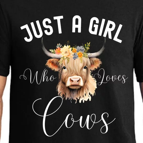 Just A Girl Who Loves Cows Funny Cute Cow For Girls Women Pajama Set