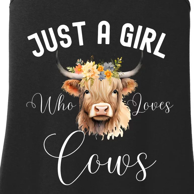 Just A Girl Who Loves Cows Funny Cute Cow For Girls Women Ladies Essential Tank