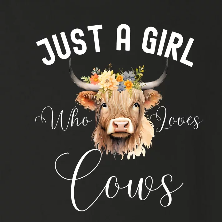 Just A Girl Who Loves Cows Funny Cute Cow For Girls Women Toddler Long Sleeve Shirt