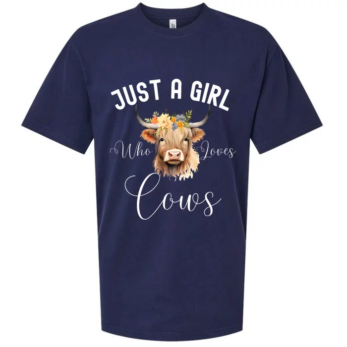 Just A Girl Who Loves Cows Funny Cute Cow For Girls Women Sueded Cloud Jersey T-Shirt