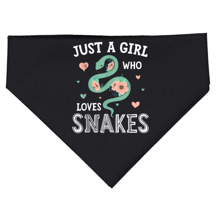 Just A Girl Who Loves Snakes Women Snake Lover USA-Made Doggie Bandana