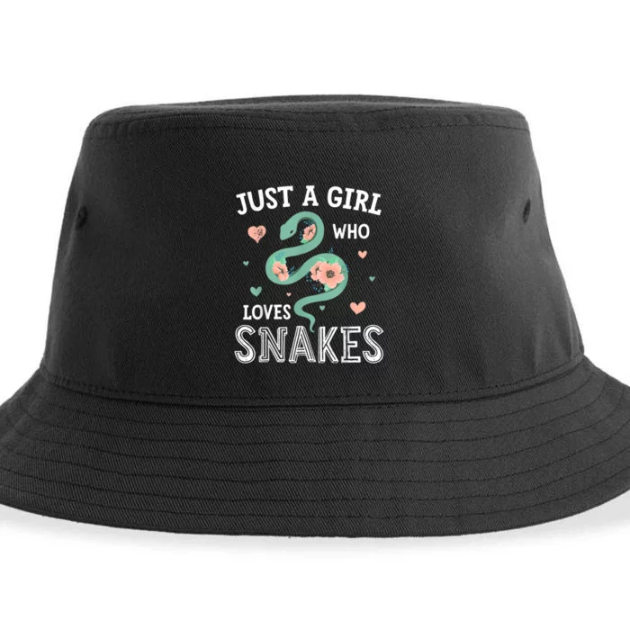 Just A Girl Who Loves Snakes Women Snake Lover Sustainable Bucket Hat