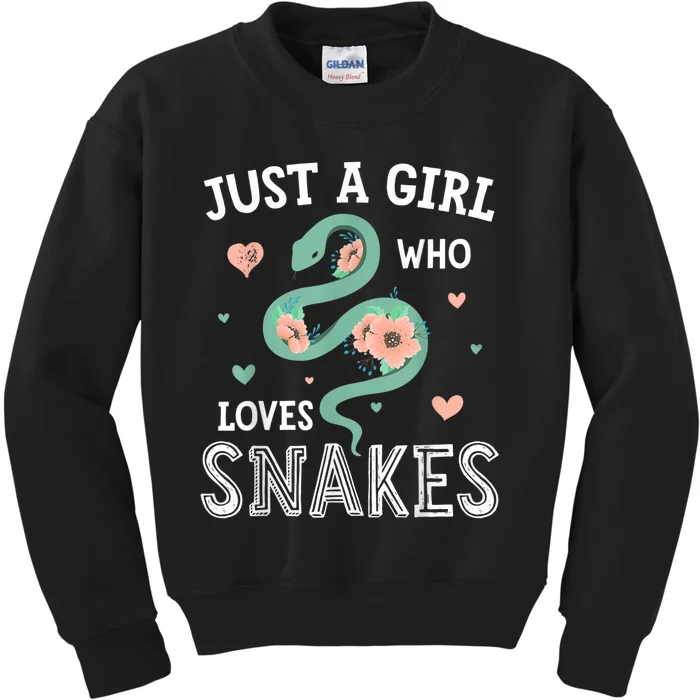 Just A Girl Who Loves Snakes Women Snake Lover Kids Sweatshirt