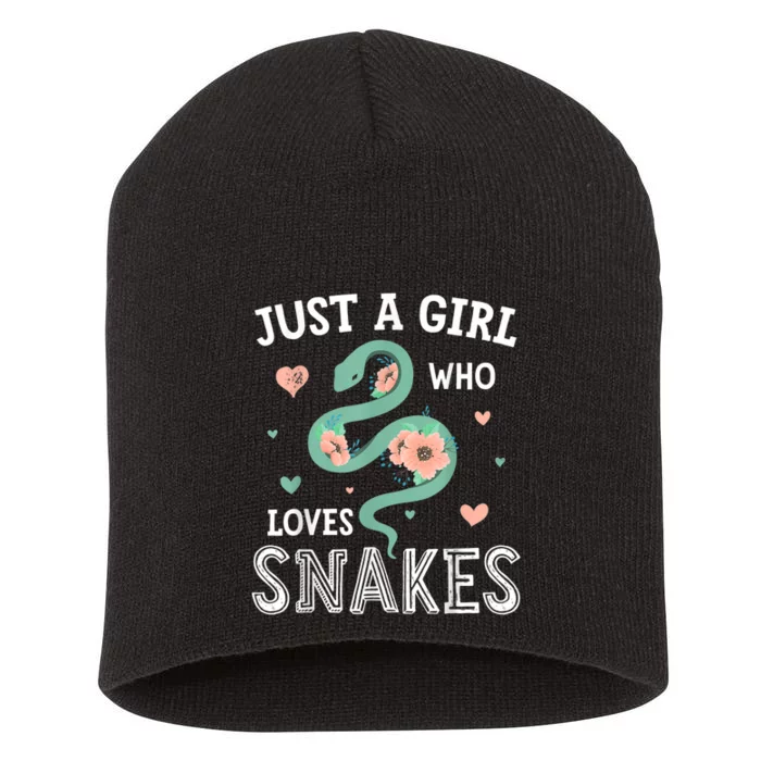 Just A Girl Who Loves Snakes Women Snake Lover Short Acrylic Beanie