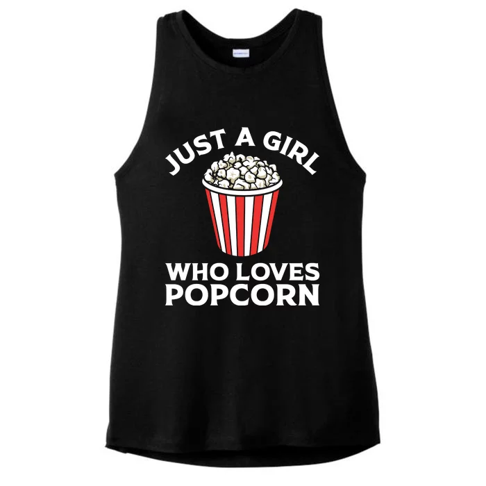 Just A Girl Who Loves Popcorn Lover Girls Gift Ladies Tri-Blend Wicking Tank