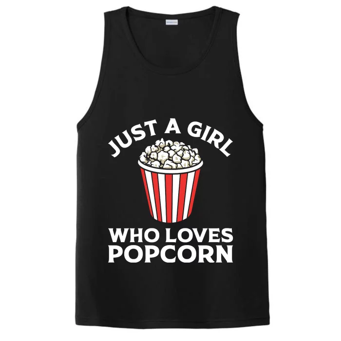 Just A Girl Who Loves Popcorn Lover Girls Gift Performance Tank