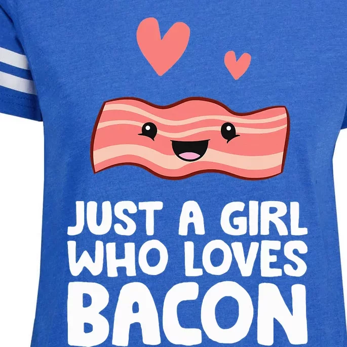 Just A Girl Who Loves Bacon Enza Ladies Jersey Football T-Shirt