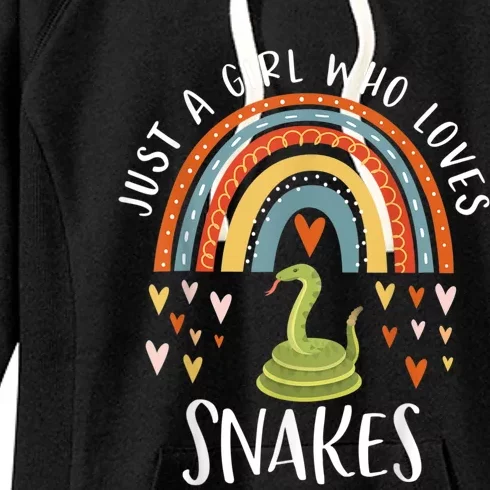 Just A Girl Who Loves Snakes Rainbow Gifts For Snake Lover Women's Fleece Hoodie