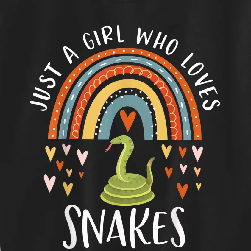 Just A Girl Who Loves Snakes Rainbow Gifts For Snake Lover Kids Sweatshirt