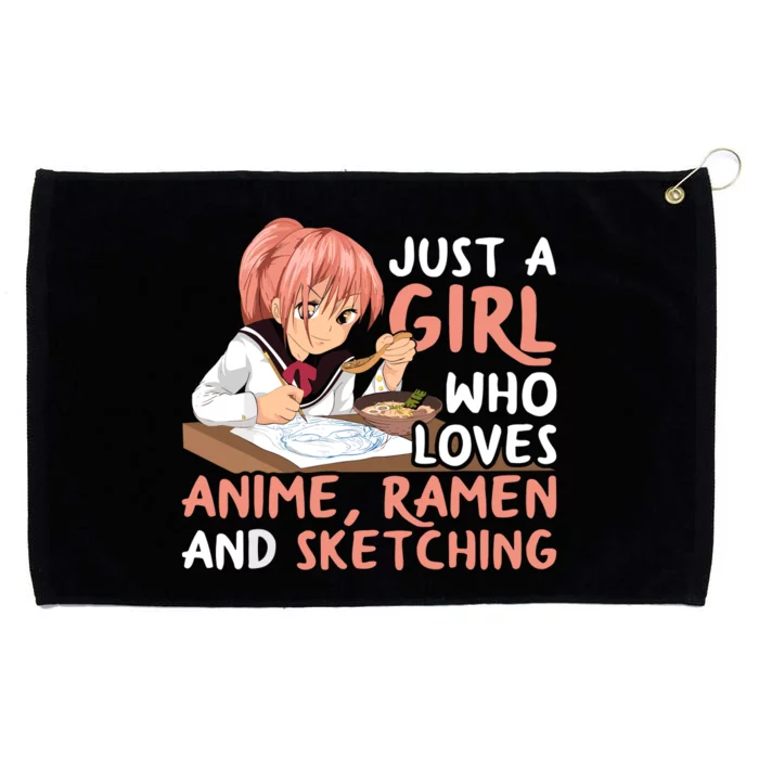 Just A Girl Who Loves Anime Ramen And Sketching Japan Anime Grommeted Golf Towel