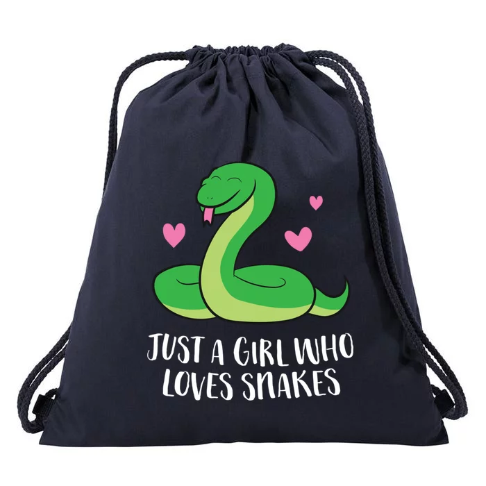 Just A Girl Who Loves Snakes Cute Snake Girl Gift Drawstring Bag