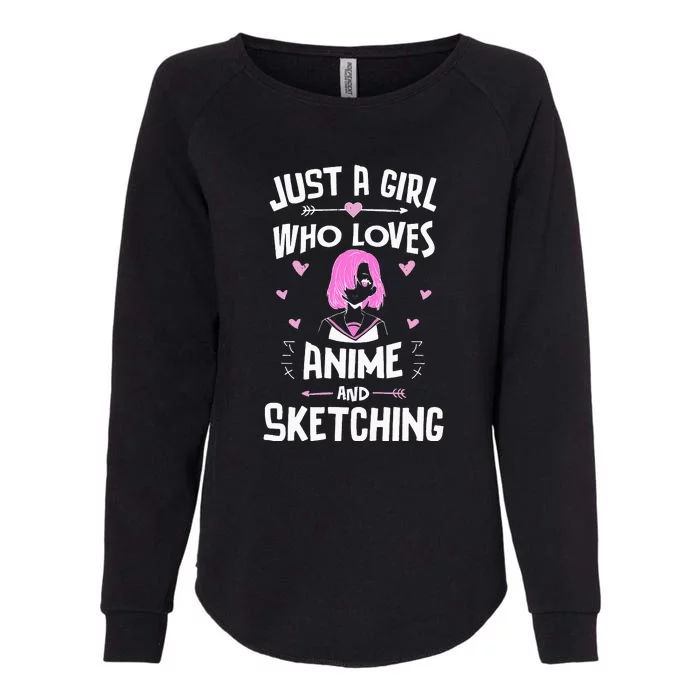 Just A Girl Who Loves Anime Womens California Wash Sweatshirt