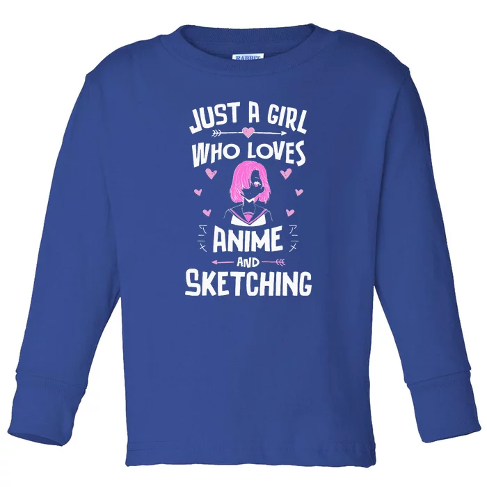 Just A Girl Who Loves Anime Toddler Long Sleeve Shirt