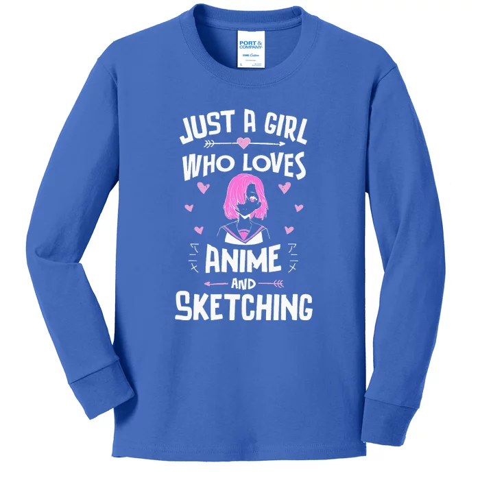 Just A Girl Who Loves Anime Kids Long Sleeve Shirt