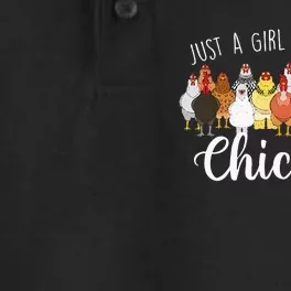 Just A Girl Who Loves Chickens Farm Animal Chicken Dry Zone Grid Performance Polo