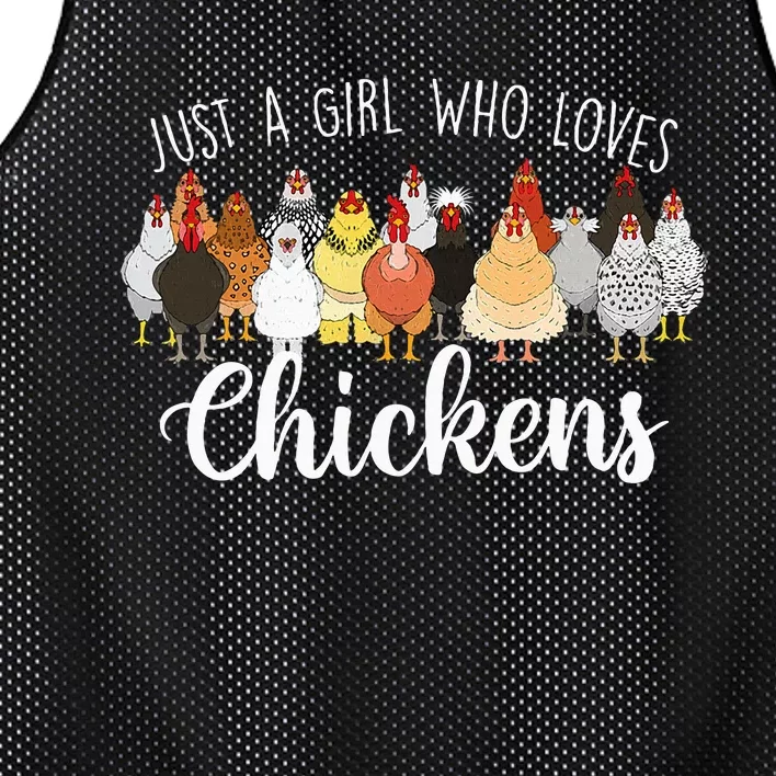 Just A Girl Who Loves Chickens Farm Animal Chicken Mesh Reversible Basketball Jersey Tank