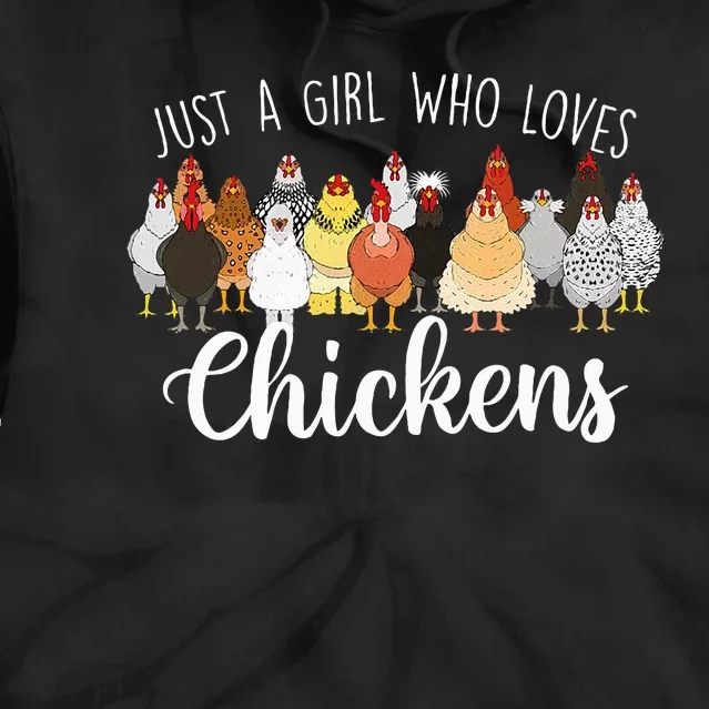 Just A Girl Who Loves Chickens Farm Animal Chicken Tie Dye Hoodie