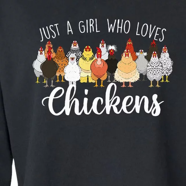 Just A Girl Who Loves Chickens Farm Animal Chicken Cropped Pullover Crew