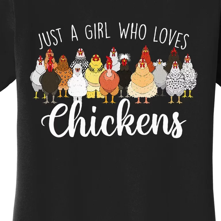 Just A Girl Who Loves Chickens Farm Animal Chicken Women's T-Shirt