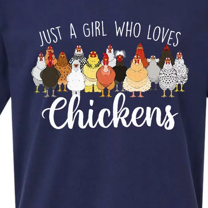 Just A Girl Who Loves Chickens Farm Animal Chicken Sueded Cloud Jersey T-Shirt