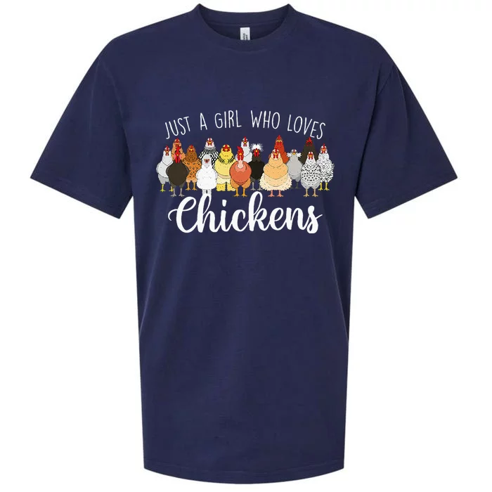 Just A Girl Who Loves Chickens Farm Animal Chicken Sueded Cloud Jersey T-Shirt