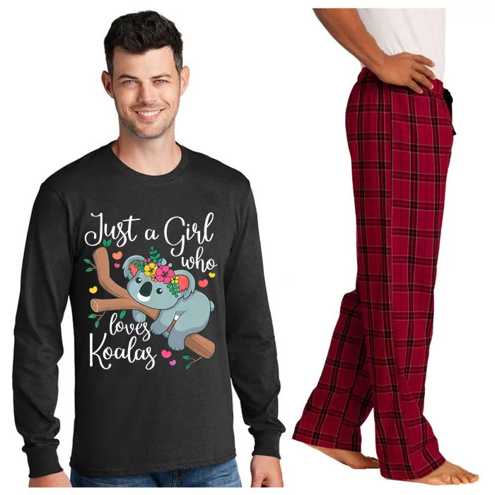 Just A Girl Who Loves Koalas Funny Koala Bear Lovers Outfit Long Sleeve Pajama Set