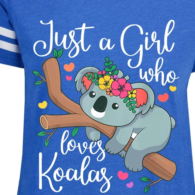 Just A Girl Who Loves Koalas Funny Koala Bear Lovers Outfit Enza Ladies Jersey Football T-Shirt