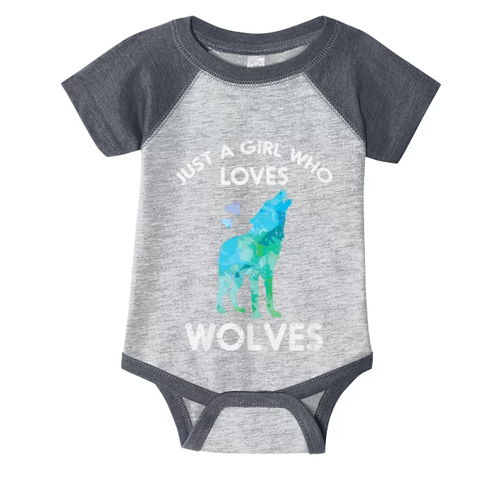 Just A Girl Who Loves Wolves Cute Animal Infant Baby Jersey Bodysuit